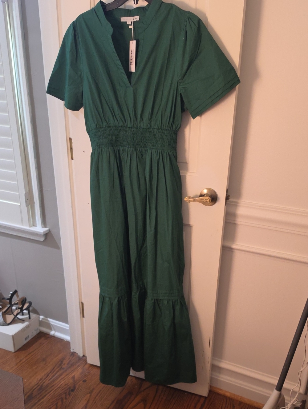 Baltic Born Emerald Green Smocked Waist Maxi Dress